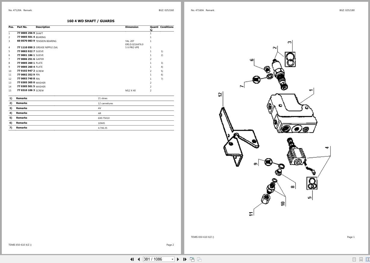 CLAAS TEMIS 650 610 XZ CT392001 CT3929999 Spare Parts Catalog (2)