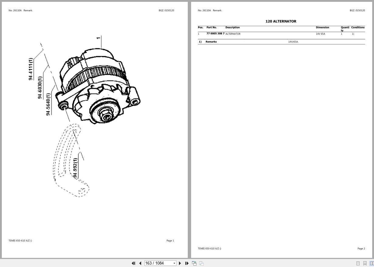 CLAAS TEMIS 650 610 XZ CT3940001 CT3949999 Spare Parts Catalog (2)