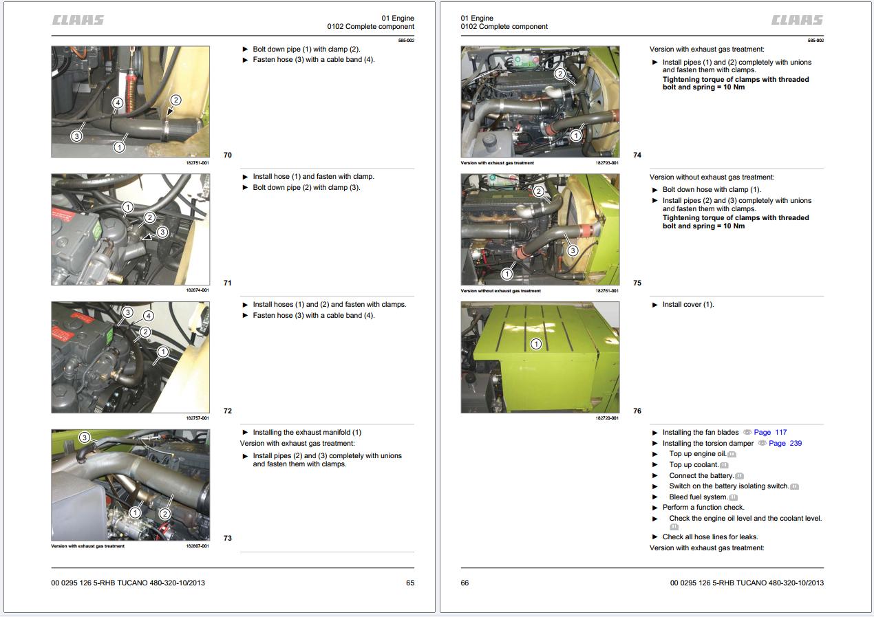 CLAAS TUCANO 430 420 (841) Technical Repair Operators Assembly Manual