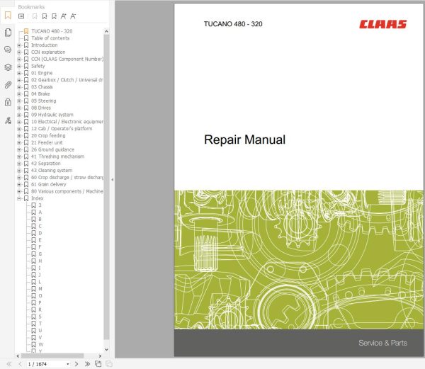 CLAAS TUCANO 450 440 (840) Assembly Operators Repair Technical Manual