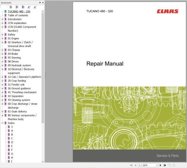 CLAAS Tucano 450 440 (839) Repair Manual
