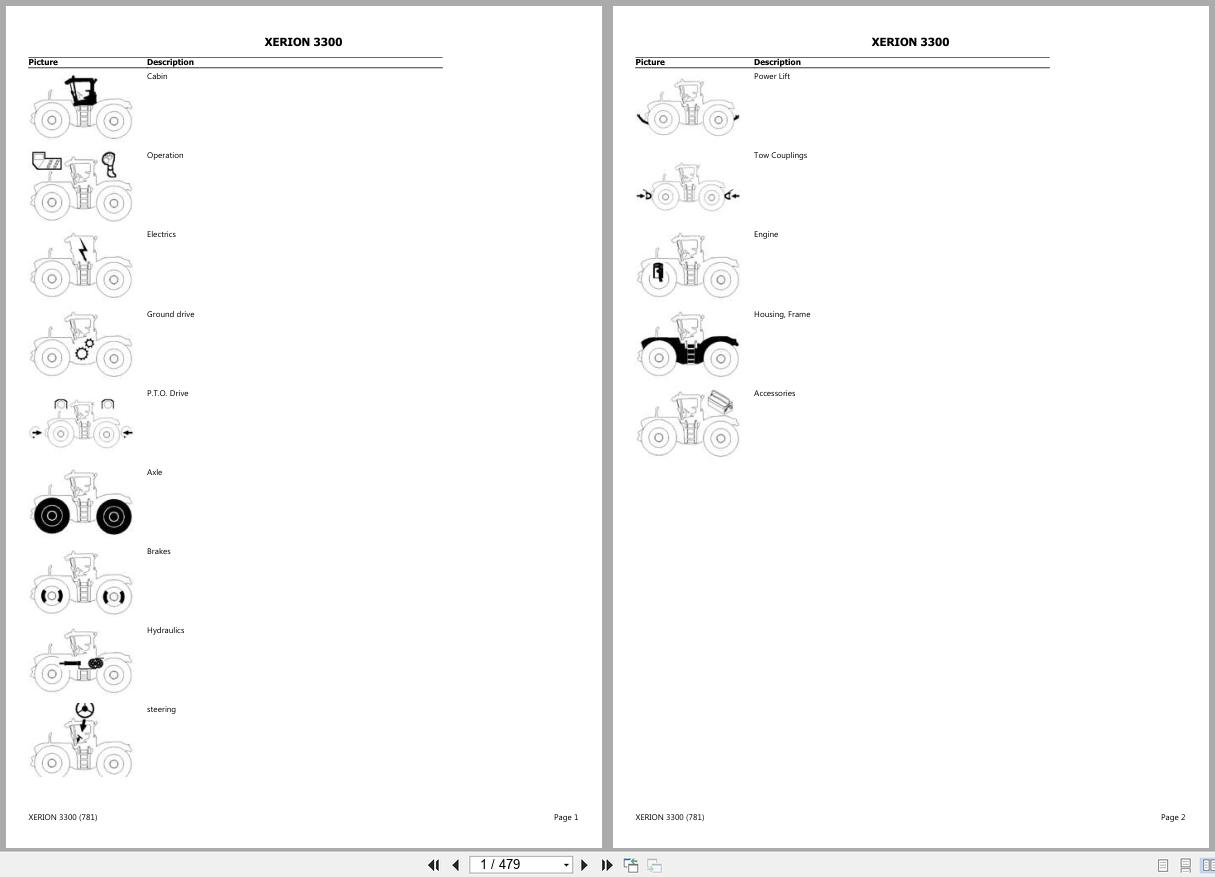 CLAAS XERION 3300 78100011 7800109 Spare Parts Catalog (1)