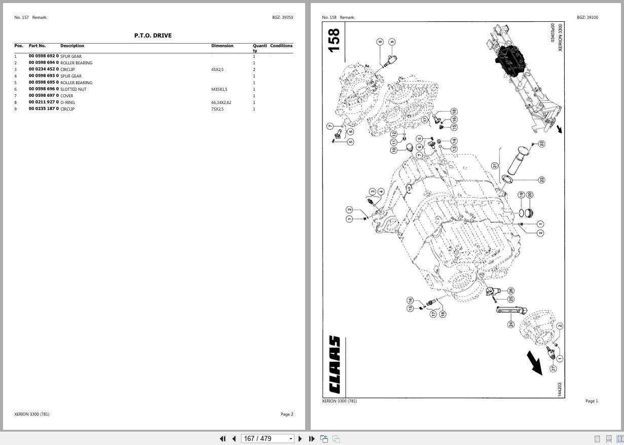 CLAAS XERION 3300 78100011 7800109 Spare Parts Catalog (2)