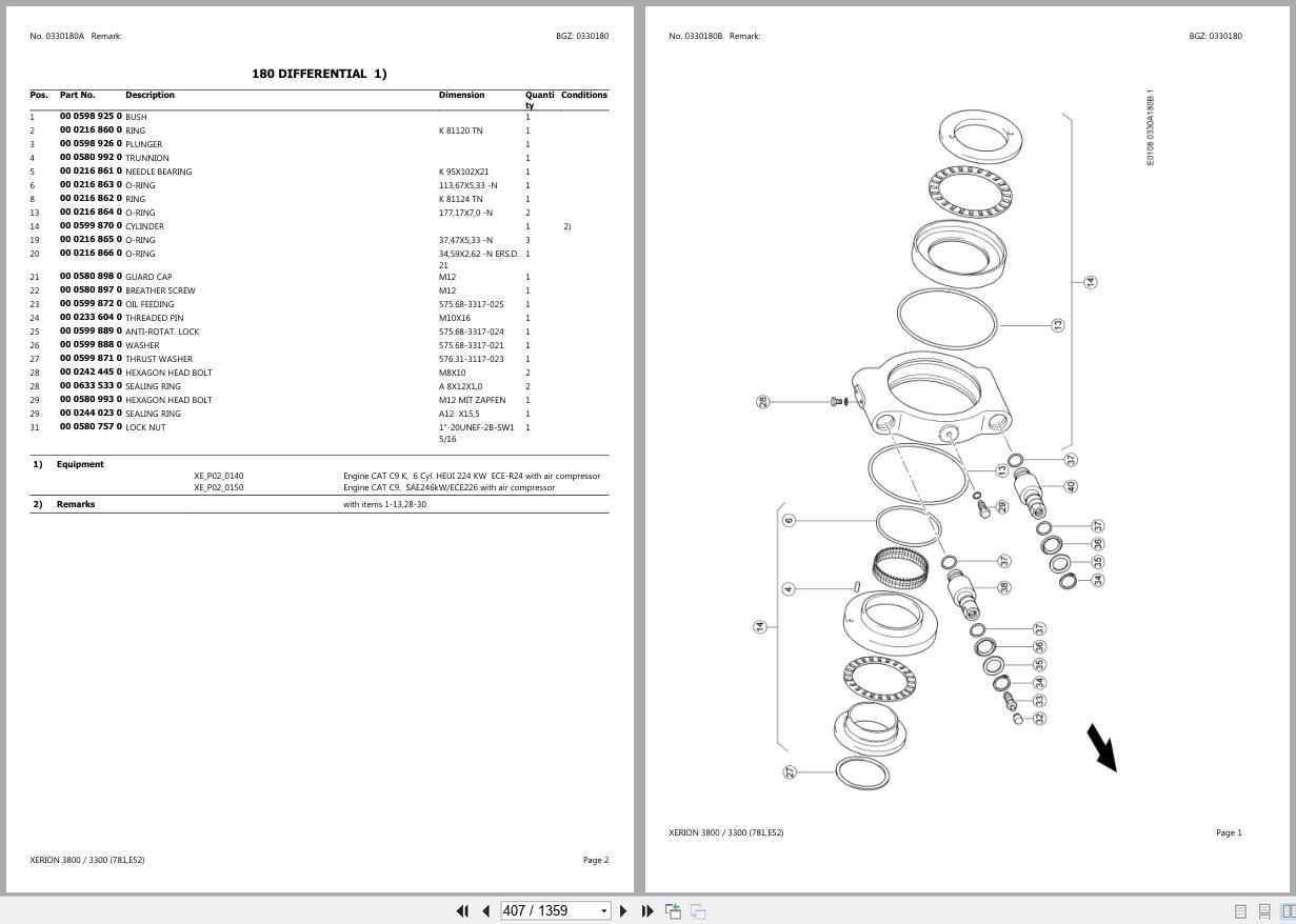 CLAAS XERION 3800 3300 E5209011 E5209999 Spare Parts Catalog (2)