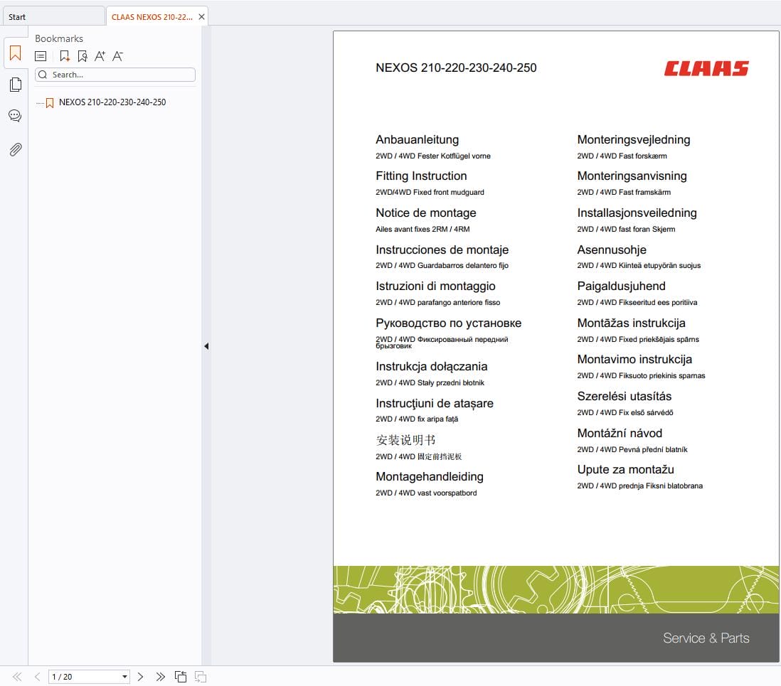 CLAAS XERION 3800 3300 TRAC (E52) Assembly Operators Technical Manual (5)