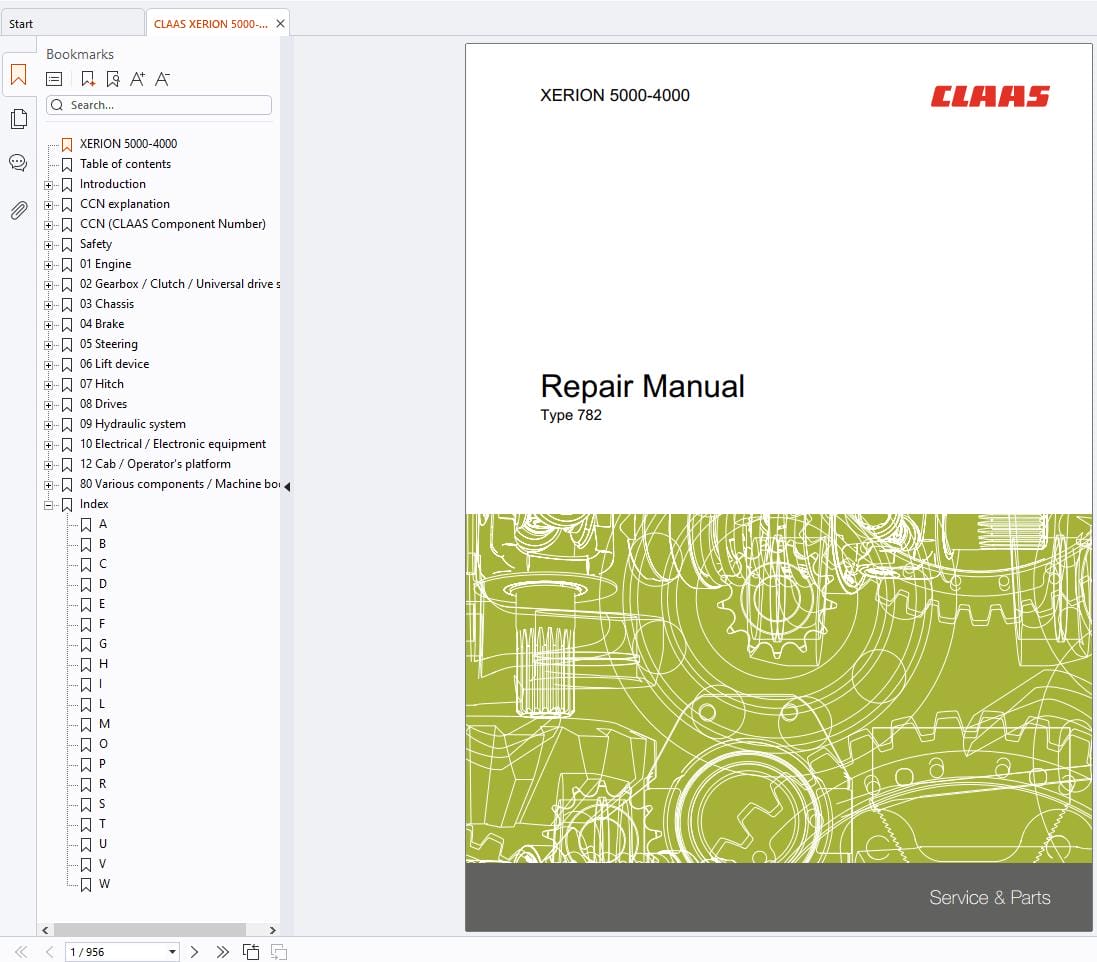 CLAAS XERION 5000 4000 (782) Assembly Operators Repair Technical Manual (3)