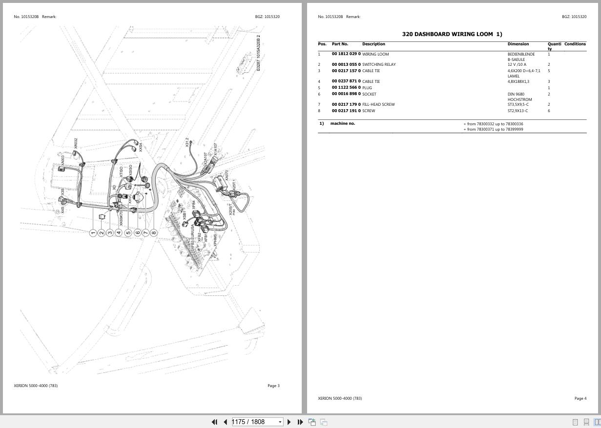 CLAAS XERION 5000 4000 783 78300011 78399999 Spare Parts Catalog (2)