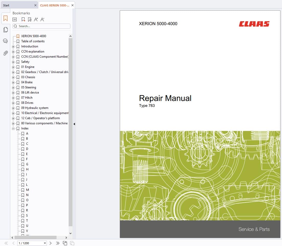CLAAS XERION 5000 4000 (783) Assembly Operators Repair Technical Manual (2)