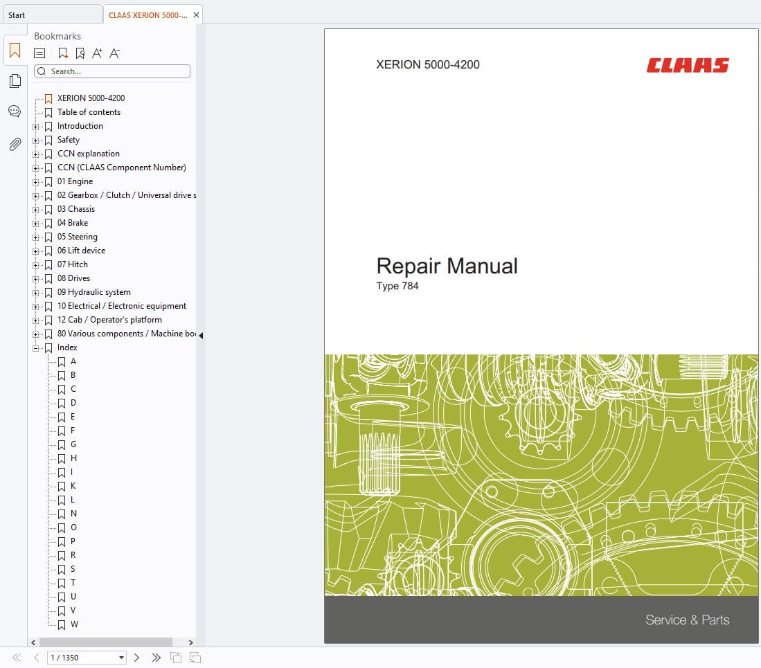 CLAAS XERION 5000 4200 (784) Assembly Operators Repair Technical Manual (2)