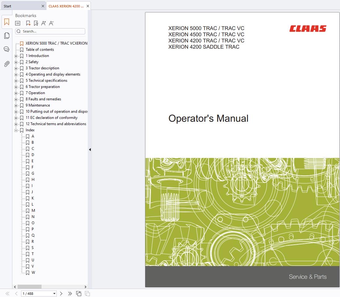 CLAAS XERION 5000 4200 (784) Assembly Operators Repair Technical Manual (3)