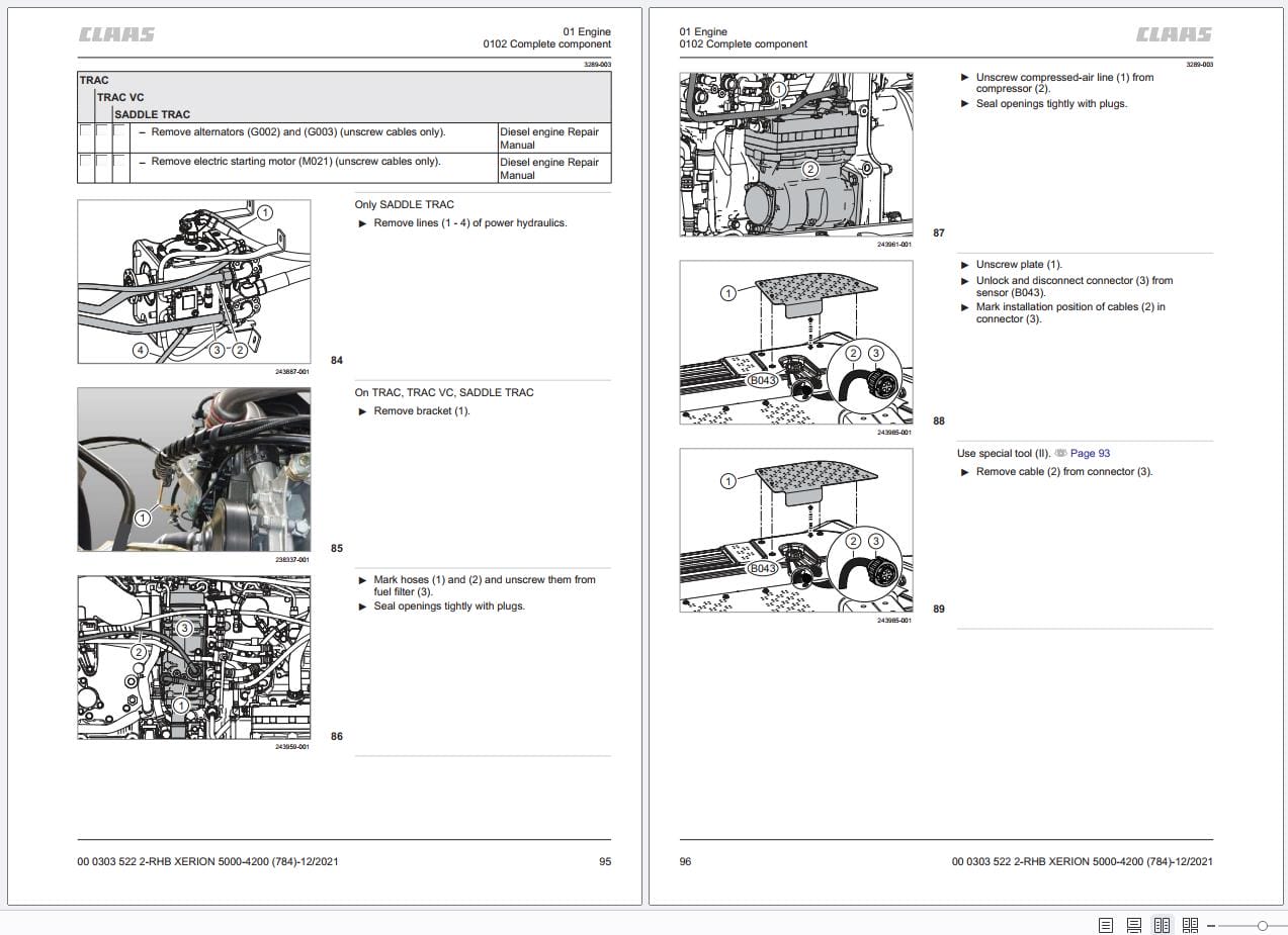 CLAAS XERION 5000 4200 (784) Assembly Operators Repair Technical Manual (4)