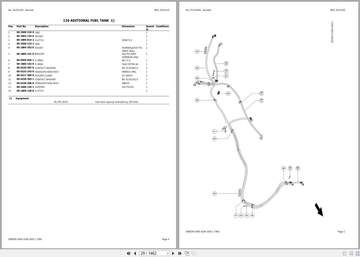 CLAAS XERION 5000 4200 GEN 1 784 7840011 78419999 Spare Parts Catalog (2)