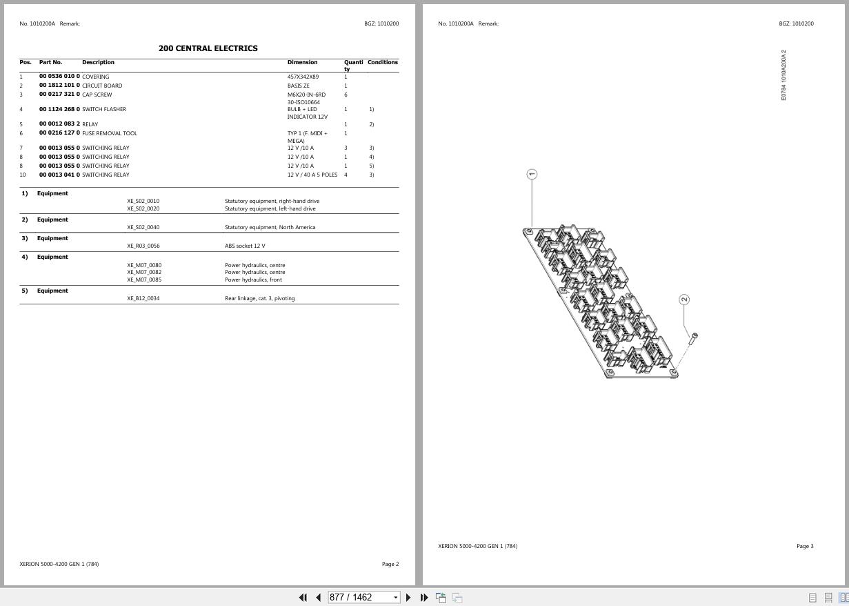 CLAAS XERION 5000 4200 GEN 1 784 78410011 78419999 Spare Parts Catalog (2)