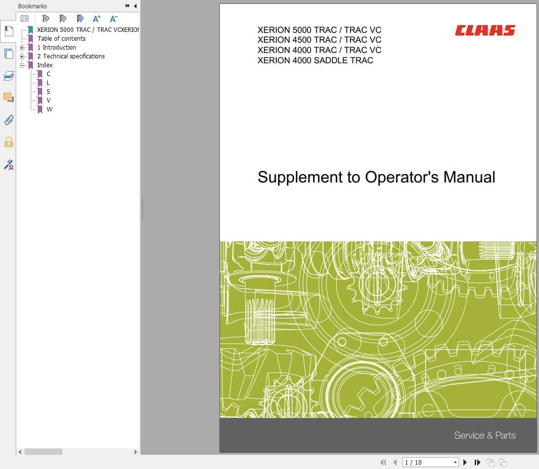 CLAAS XERION 5000 4500 TRAC (E54) Assembly Operators Repair Technical Manual (3)
