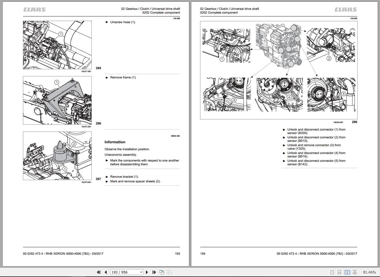 CLAAS XERION 5000 4500 TRAC (E54) Assembly Operators Repair Technical Manual (5)