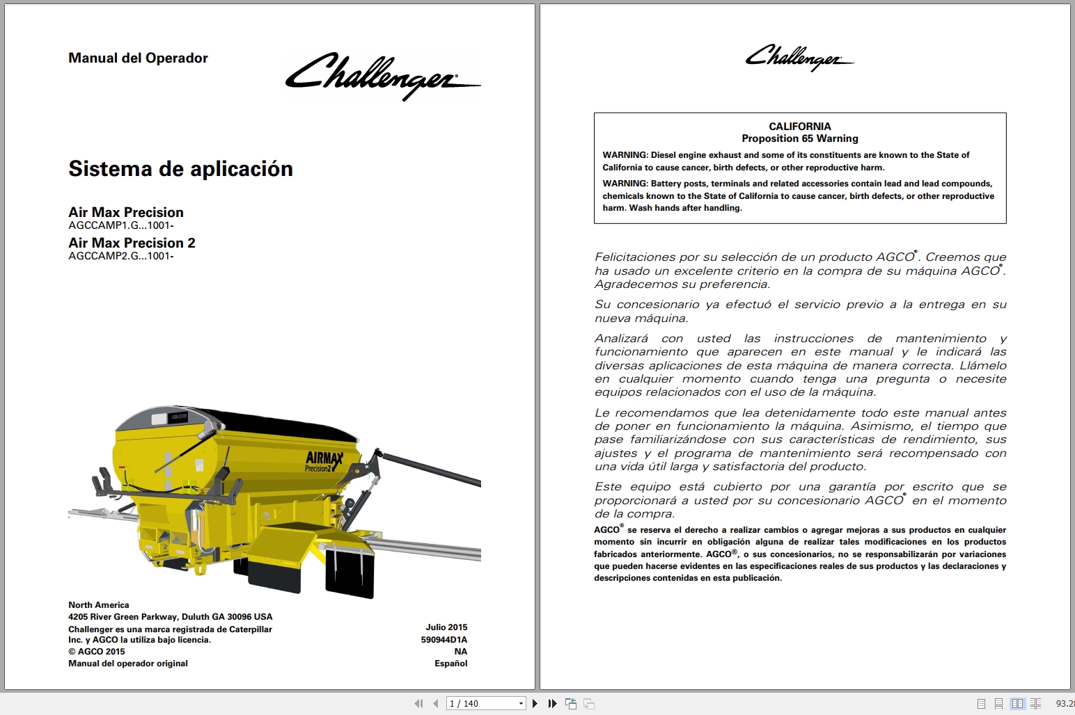 Challenger Application System Air Max Precision 2 Operator Manual 590944D1A 2015 ES (1)