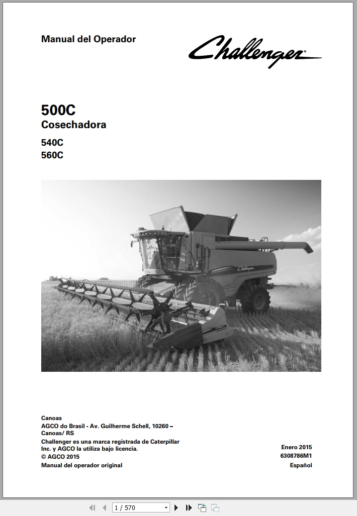 Challenger Combine Harvester 540C 560C Operator Manual 2015 ES (1)