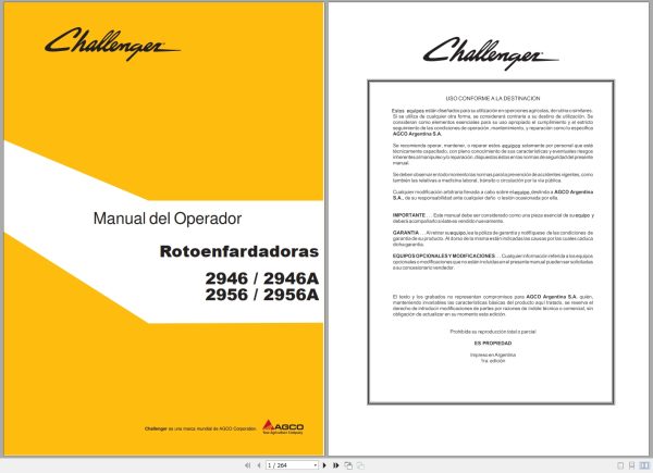 Challenger Round Balers 2946 2946A 2956 2956A Operator Manual 05800248C 2011 ES (1)