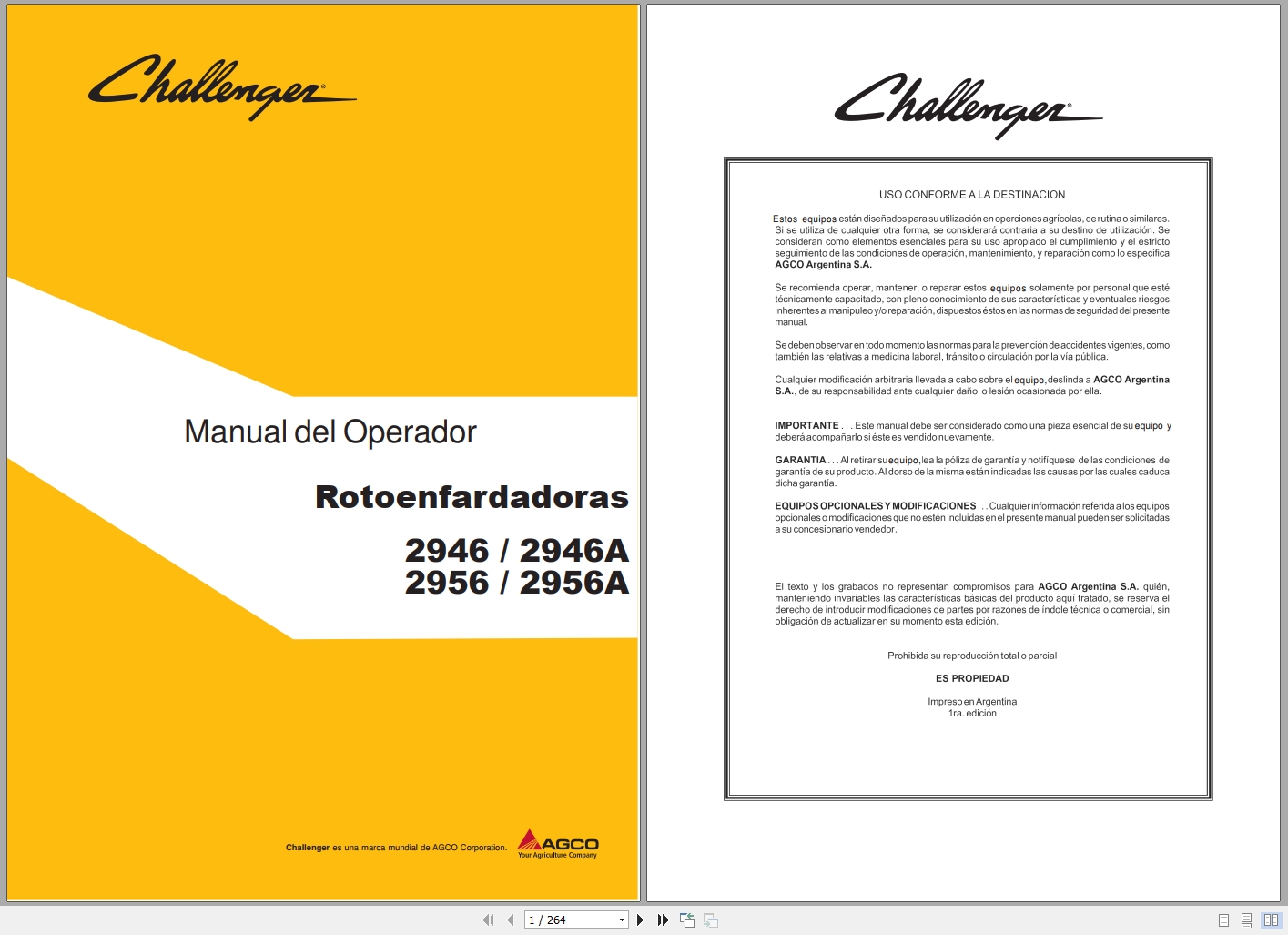 Challenger Round Balers 2946 2946A 2956 2956A Operator Manual 05800248C 2011 ES (1)