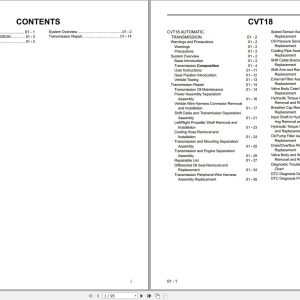 Chery Automatic Transmission CVT18 Service Manual (1)