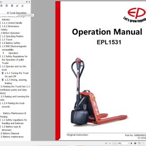 EP Pallet Truck EPL1531 Operation Manual 508000003738 (1)