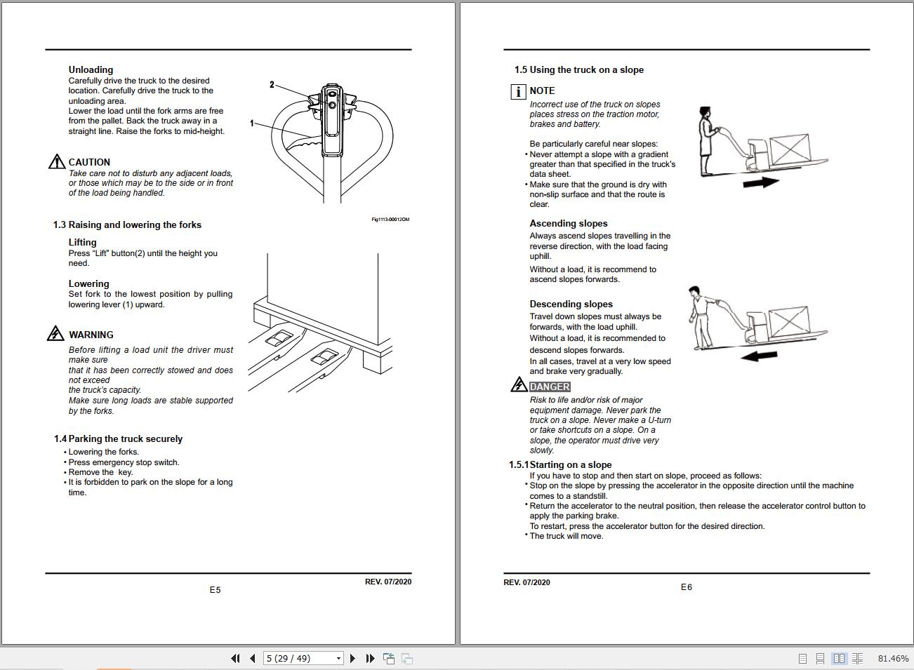 EP Pallet Truck EPL1531 Operation Manual 508000003738 (2)