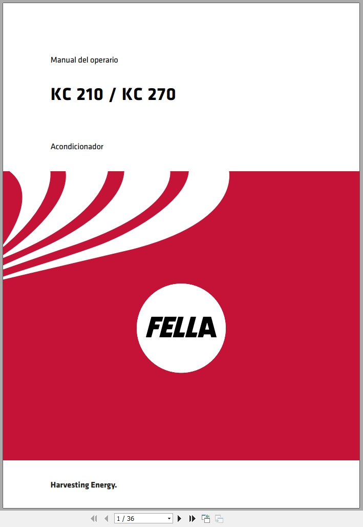 Fella Conditioner KC210 KC270 Operators Manual FEL12769405 ES01 ES (1)