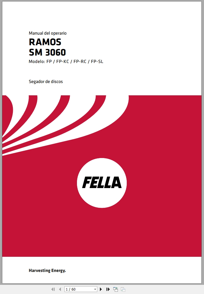 Fella Disc Mower Ramos SM3060FP SM3060FP KC SM3060FP RC SM3060FP SL Operators Manual FEL17187605 ES02 ES (1)