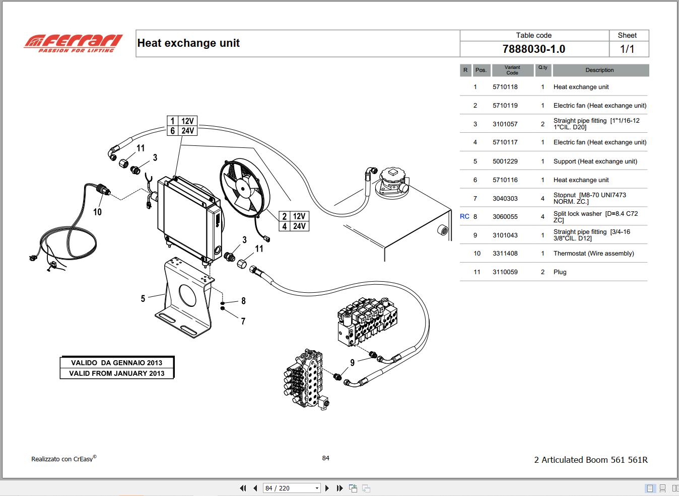 Ferrari 2 Articulated Boom 561 561R Parts Catalog 7880774.0 (2)