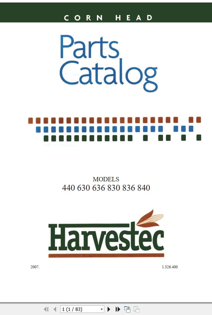 Harvestec Corn Header 440 630 636 830 836 840 Parts Catalog (1)