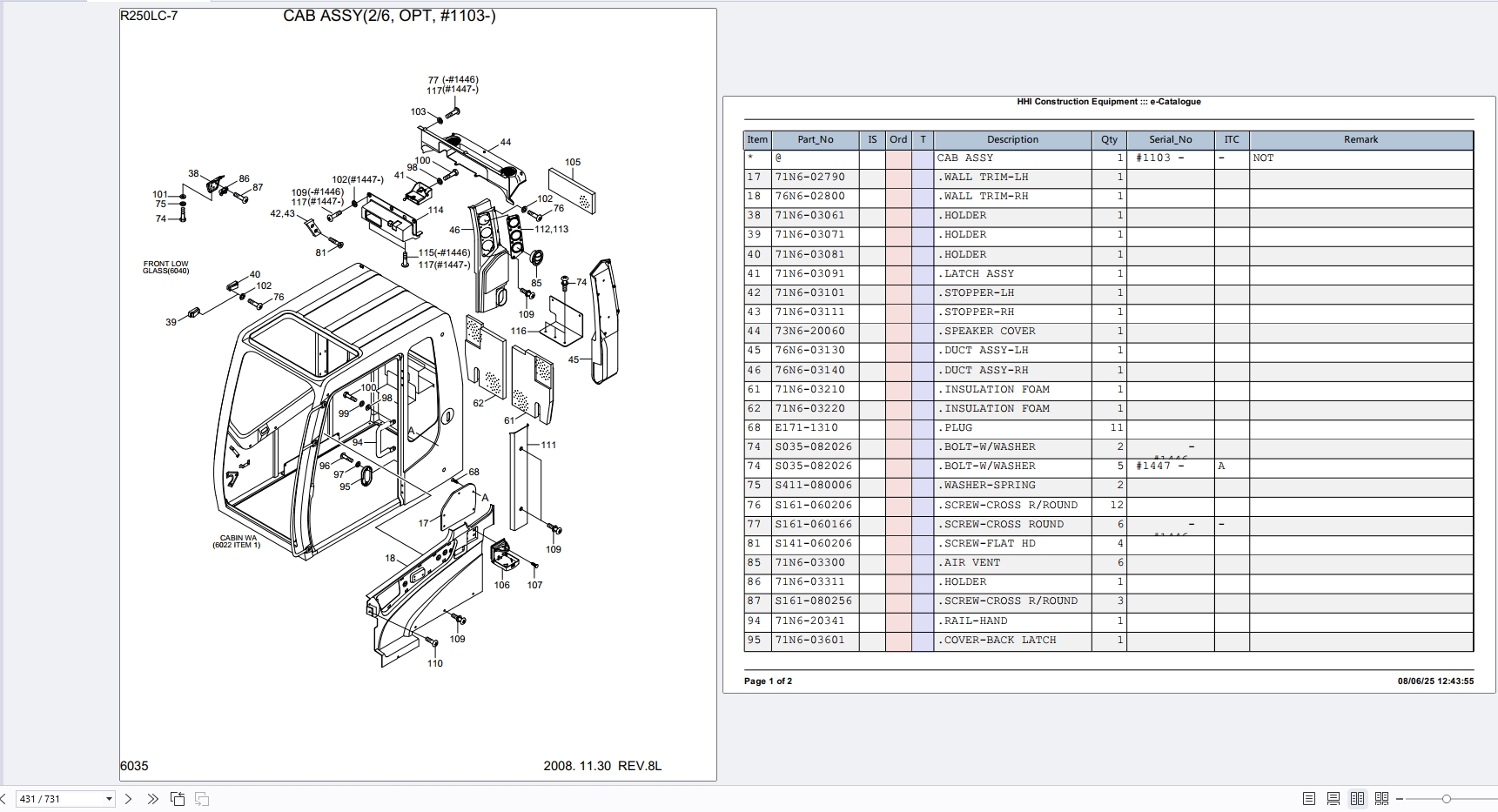 Hyundai Crawler Excavator R250LC 7 Spare Parts Catalog (2)