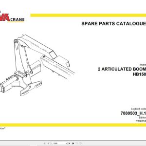 Hyva 2 Articulated Boom HB150 Parts Catalog 7880503 H.1