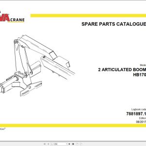 Hyva 2 Articulated Boom HB170 Parts Catalog 7881897.1