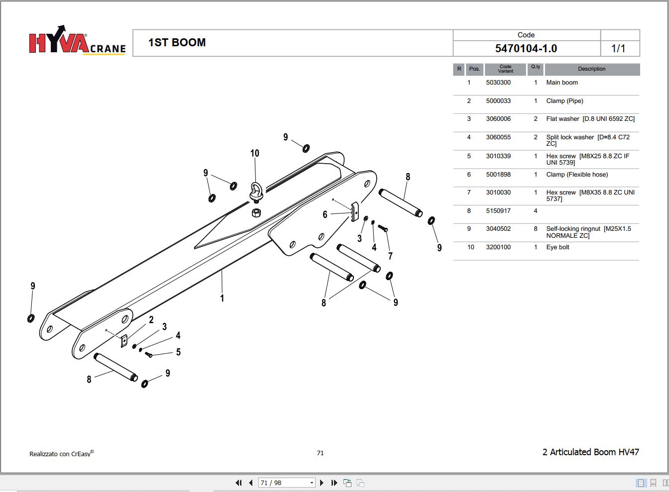 Hyva 2 Articulated Boom HV47 Parts Catalog 7845512.0 (2)