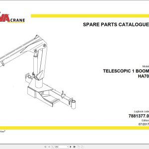 Hyva Telescopic 1 Boom HA70 Parts Catalog 7881377.0