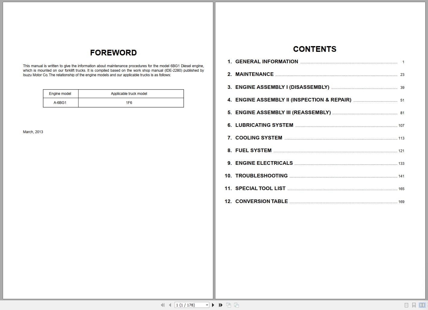 Isuzu Engine A 6BG1 For 1F6 Service Manual (1)