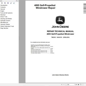 John Deere 4895 Self Propelled Windrower Service Repair Manual TM2033 (1)