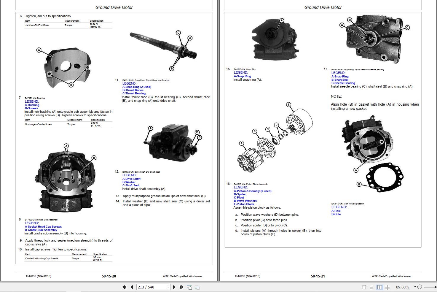 John Deere 4895 Self Propelled Windrower Service Repair Manual TM2033 (2)