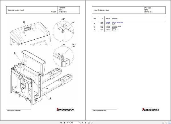 Jungheinrich Forklift ERE 120 Spare Parts Catalog 98283861 (2)
