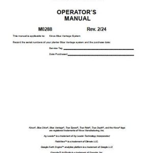 Kinze Blue Vantage Operators Manual M0288 02.2024 (1)