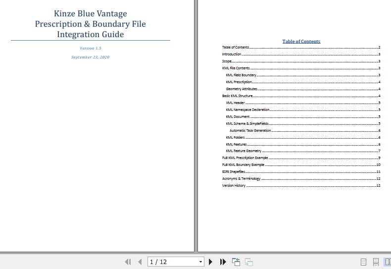 Kinze Blue Vantage Prescription & Boundary File Integration Guide Version 1.5 2020 (1)