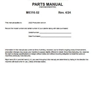 Kinze Dual Auger Grain Carts 1321 1421 1521 1721 Parts Manual M0316 02 04.2024 (1)