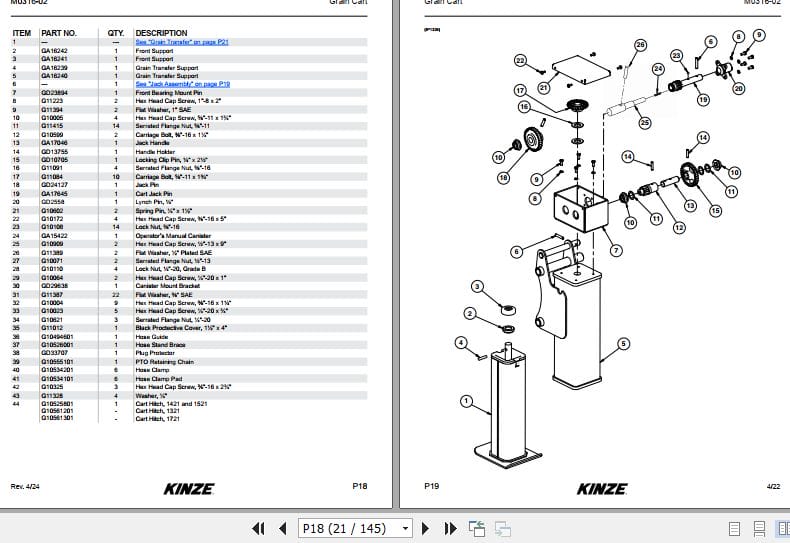 Kinze Dual Auger Grain Carts 1321 1421 1521 1721 Parts Manual M0316 02 04.2024 (3)