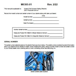 Kinze Front Fold Planter 3705 Operators Manual M0305 01 02.2022 (1)