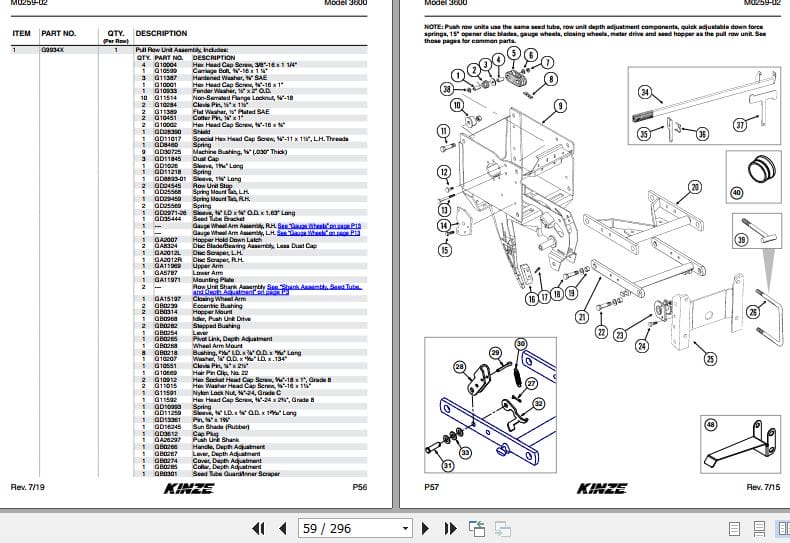 Kinze Pivot Fold Planter 3600 Parts Manual M0259 02 07.2019 (2)