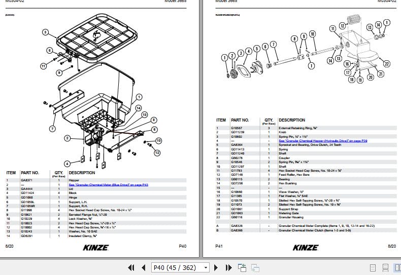 Kinze Pivot Fold Planter 3665 Parts Manual M0304 02 07.2024 (2)