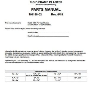 Kinze Rigid Frame Planter 3000 Parts Manual M0188 02 06.2019 (1)