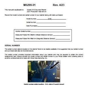 Kinze Rigid Mounted Planter 3115 Operators Manual M0299 01 4.2023 (1)