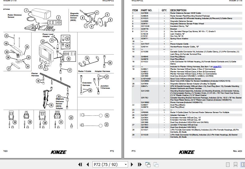 Kinze Rigid Mounted Planter 3115 Parts Manual M0299 02 4.2023 (2)
