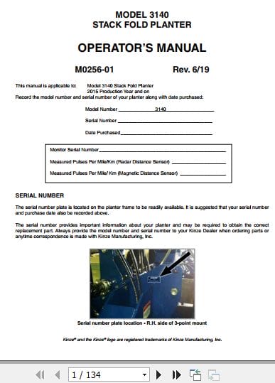 Kinze Stack Fold Planter 3140 Operators Manual M0256 01 06.2019 (1)